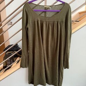 Max Studio Totally Casual Olive Green Babydoll Dress